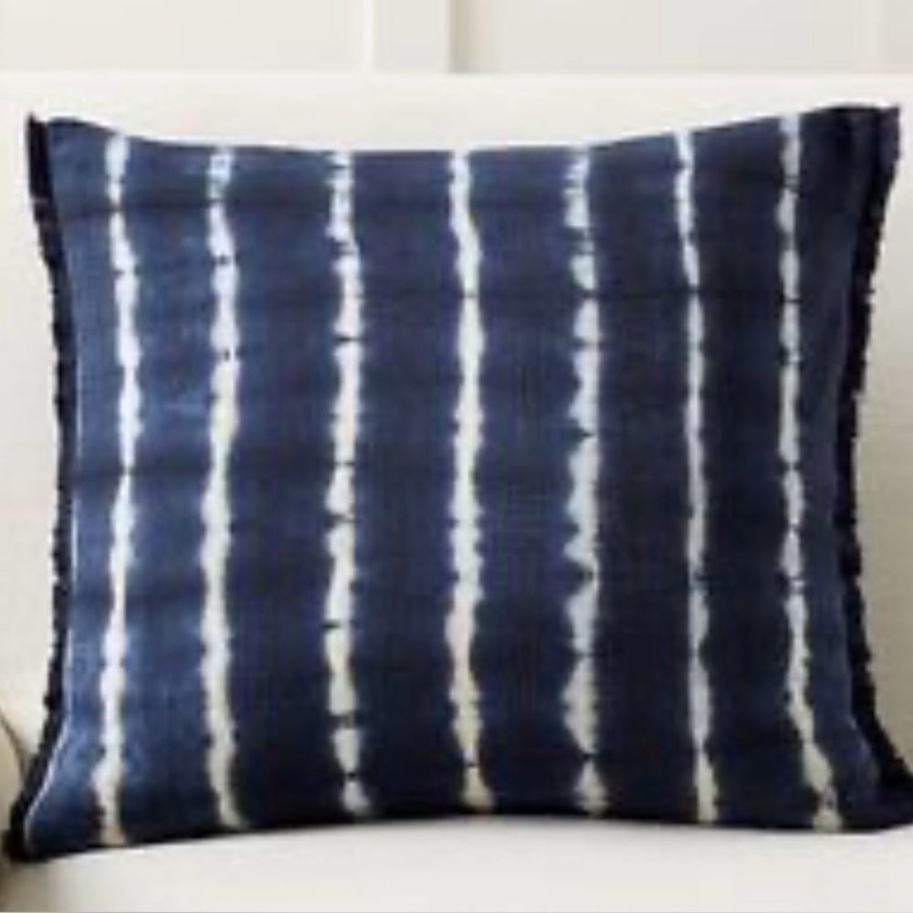 Navy and White Tie-Dye Pillow cover
